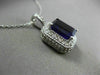 ESTATE LARGE 4.61CT DIAMOND & AMETHYST 14KT WHITE GOLD MILGRAIN FLOATING PENDANT