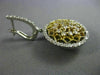 ESTATE LARGE 2.26CT DIAMOND 14K 2 TONE GOLD FLOWER LEVER BACK HANGING EARRINGS