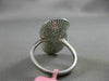 ESTATE LARGE .88CT ROUND DIAMOND 18K WHITE GOLD 3D PAVE INFINITY OVAL LOVE RING