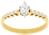 ESTATE .35CT DIAMOND 14K YELLOW GOLD 3D MARQUISE & ROUND CLASSIC ENGAGEMENT RING