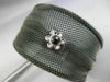 WIDE .10CT DIAMOND & AAA ENAMEL 18K WHITE GOLD & STAINLESS STEEL BANGLE BRACELET