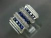 LARGE 1.62CT DIAMOND & AAA SAPPHIRE 18KT WHITE GOLD PRINCESS & ROUND RING #2136