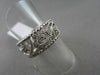 ANTIQUE WIDE .25CT DIAMOND 18KT WHITE GOLD FILIGREE FLOWER ETERNITY RING #264