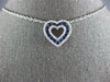 ESTATE LARGE 1.26CT DIAMOND & AAA SAPPHIRE 18KT WHITE GOLD OPEN HEART PENDANT