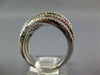 LARGE 2.85CT DIAMOND & AAA RUBY 14KT WHITE GOLD MULTI ROW CRISS CROSS FUN RING