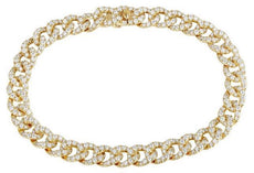 3.55CT DIAMOND 14KT YELLOW GOLD 3D CLASSIC CUBAN ETERNITY UNISEX TENNIS BRACELET