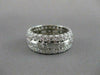 ANTIQUE WIDE 2.55CTW DIAMOND ROUND EMERALD 14KT WHITE GOLD ETERNITY RING #19610