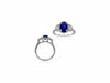 GIA CERTIFIED 3.05CT DIAMOND & AAA SAPPHIRE 18K 2 TONE GOLD HALO ENGAGEMENT RING