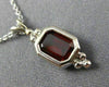 ESTATE .50CT AAA GARNET 14K WHITE GOLD SOLITAIRE OCTAGON FLOATING PENDANT #22982