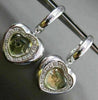 ESTATE LARGE 2.05CT DIAMOND & AMETHYST 14K WHITE GOLD 3D I LOVE U HEART EARRINGS