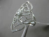 ESTATE LARGE .46CT ROUND DIAMOND 14KT WHITE GOLD OPEN FILIGREE FLUER DE LIS RING