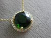 ESTATE LARGE 2.14CT DIAMOND & AAA GREEN GARNET 14KT YELLOW GOLD 3D HALO NECKLACE