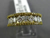 ESTATE 1.72CT WHITE & FANCY YELLOW DIAMOND 18KT GOLD SEMI ETERNITY WEDDING RING
