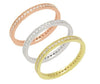 ESTATE .25CT DIAMOND 14KT TRI COLOR GOLD MILIGRAIN ETERNITY STACKABLE RING SET