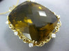 EXTRA LARGE 96.76CT DIAMOND & AAA SMOKY TOPAZ 14KT YELLOW GOLD FILIGREE PENDANT