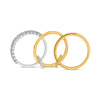 .70CT WHITE & FANCY YELLOW DIAMOND 14KT 2 TONE GOLD 3D 3 ROW STACKABLE LINK RING