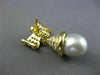 ESTATE LARGE 1.80CT DIAMOND & PEARL 18KT YELLOW GOLD BOW HANGING EARRINGS #26055
