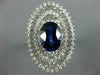 ESTATE EXTRA LARGE 5.45CT DIAMOND & AAA SAPPHIRE 14KT WHITE GOLD OVAL RING #2383