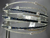 ESTATE WIDE 8.34CT DIAMOND & SAPPHIRE 14K WHITE GOLD CRISS CROSS BANGLE BRACELET