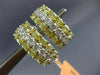 ESTATE WIDE 5.22CT WHITE & FANCY YELLOW DIAMOND 18KT 2 TONE GOLD 3 ROW EARRINGS