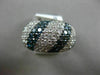 ESTATE LARGE 3.49CT WHITE BLUE DIAMOND 18K WHITE GOLD MULTI ROW ANNIVERSARY RING