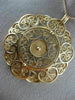 ANTIQUE EXTRA LARGE 14KT ROSE GOLD CLASSIC FLOWER CIRCLE FILIGREE PENDANT #21874