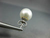 ESTATE NATURAL WHITE AAA SOUTH SEA PEARL 14KT WHITE GOLD 3D STUD EARRINGS #2709
