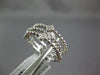 ESTATE .38CT DIAMOND 18KT WHITE GOLD FLOWER BEZEL BEADED ETERNITY STACKABLE RING