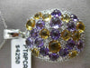ESTATE LARGE 6.25CT DIAMOND & AAA AMETHYST & CITRINE 14K WHITE GOLD OVAL PENDANT