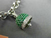 ESTATE 3.01CT WHITE BLACK DIAMOND & MULTI GEM 14K WHITE GOLD BELL CHARM BRACELET