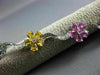 ESTATE 10.02CT DIAMOND & MULTI COLOR SAPPHIRE 18KT WHITE GOLD 3D FLOWER BRACELET