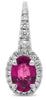 1.55CT DIAMOND & AAA OVAL PINK SAPPHIRE 18KT WHITE GOLD LEVERBACK DROP EARRINGS