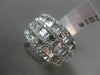 ESTATE WIDE 2.52CT DIAMOND 18KT WHITE GOLD 3D MULTI ROW WEDDING ANNIVERSARY RING