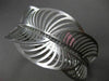 ESTATE WIDE .70CT DIAMOND 14KT WHITE GOLD 3D MATTE MULTI WAVE BANGLE BRACELET