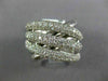 ESTATE LARGE 2.09CT DIAMOND 14K WHITE GOLD MULTI ROW CRISS CROSS FUN RING #18560