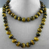 ESTATE LONG CLASSIC 3D 10mm TIGER EYE STRIDE BEADED FUN NECKLACE #25891