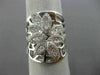 ESTATE LARGE .63CT DIAMOND 18KT WHITE GOLD 3D FLOWER MARQUISE SHAPE WEB RING