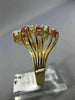 ANTIQUE WIDE .42CT DIAMOND & RUBY 14K YELLOW GOLD FILIGREE COCKTAIL RING #21467