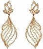 ESTATE LARGE 1.50CT ROUND DIAMOND 14K ROSE GOLD 3D CLASSIC LEAF HANGING EARRINGS