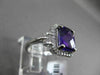 ESTATE WIDE 3.16CTW DIAMOND & AAA EXTRA FACET AMETHYST 14KT WHITE GOLD HALO RING