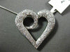 ESTATE LARGE 1.10CT DIAMOND 14KT WHITE GOLD 3D OPEN HEART INFINITY LOVE PENDANT