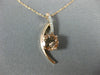 ESTATE 1.65CT DIAMOND & AAA MORGANITE 14KT ROSE GOLD 3D ELONGATED LOVE PENDANT