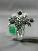 ESTATE EXTRA LARGE 4.65CT WHITE & BLACK DIAMOND 14KT WHITE GOLD 3D FLOWER RING