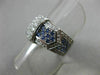 ESTATE WIDE 1.34CT DIAMOND & SAPPHIRE FILIGREE 18KT WHITE GOLD BELT RING #17353