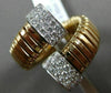 ESTATE LARGE .50CT DIAMOND 18KT 2 TONE GOLD 3D FLEXIBLE CRISS CROSS FUN RING VVS