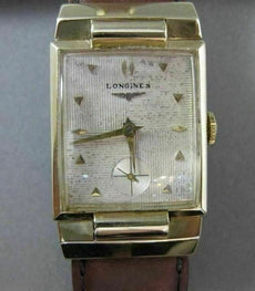 ANTIQUE 14K YELLOW GOLD RECTANGULAR LONGINES MENS WATCH SIMPLY AMAZING! #19865