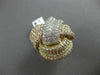 ESTATE MASSIVE 6.67CT DIAMOND 18KT TRI COLOR GOLD 3D PAVE LOVE KNOT FUN RING
