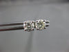 ESTATE 1.0CT DIAMOND 14KT WHITE GOLD 3D SOLITAIRE CLASSIC STUD EARRINGS #16585