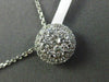 ESTATE .54CT DIAMOND 18KT WHITE GOLD 3D CLUSTER ROUND HALO FLOATING PENDANT 9mm