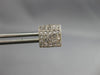 ESTATE 1.0CT DIAMOND 14KT TWO TONE GOLD 3D INVISIBLE SQUARE STUD EARRINGS #17965